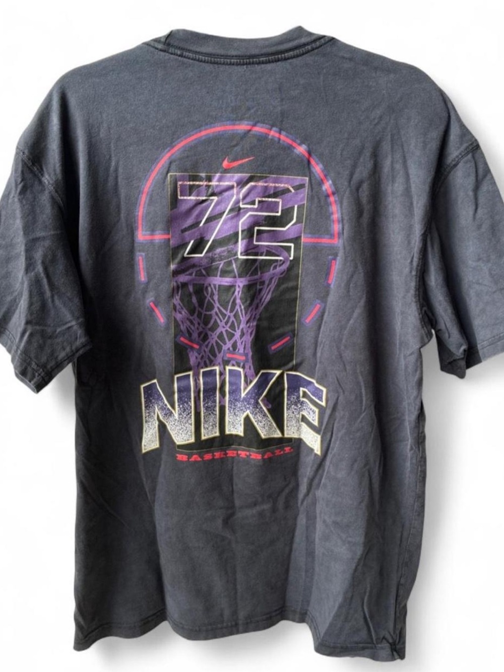 Nike Basketball Men’s Black Tee Purple & Pink 72 hoops Graphic cool streetwear M